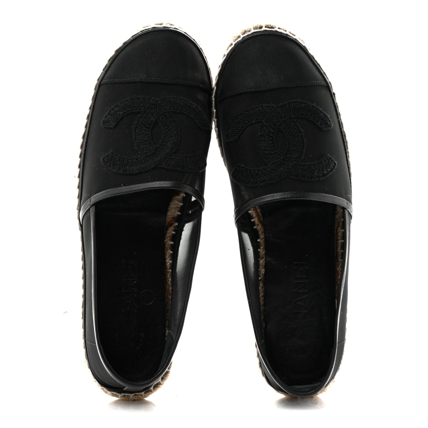 Mesh Grosgrain CC Espadrilles 38 Black