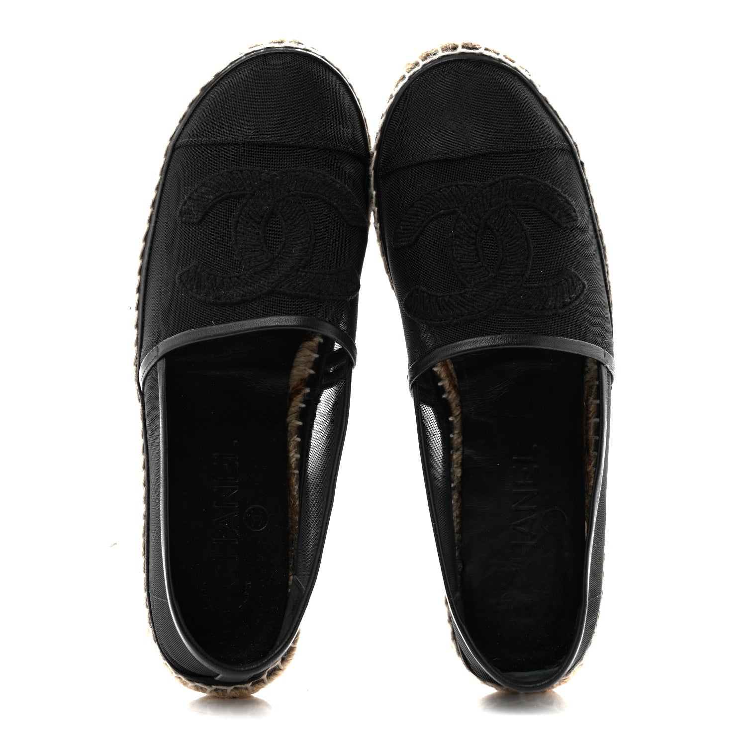 Chanel Mesh Grosgrain CC Espadrilles 38 Black 2 of 11