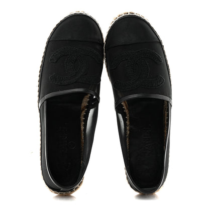 Chanel Mesh Grosgrain CC Espadrilles 38 Black 2 of 11