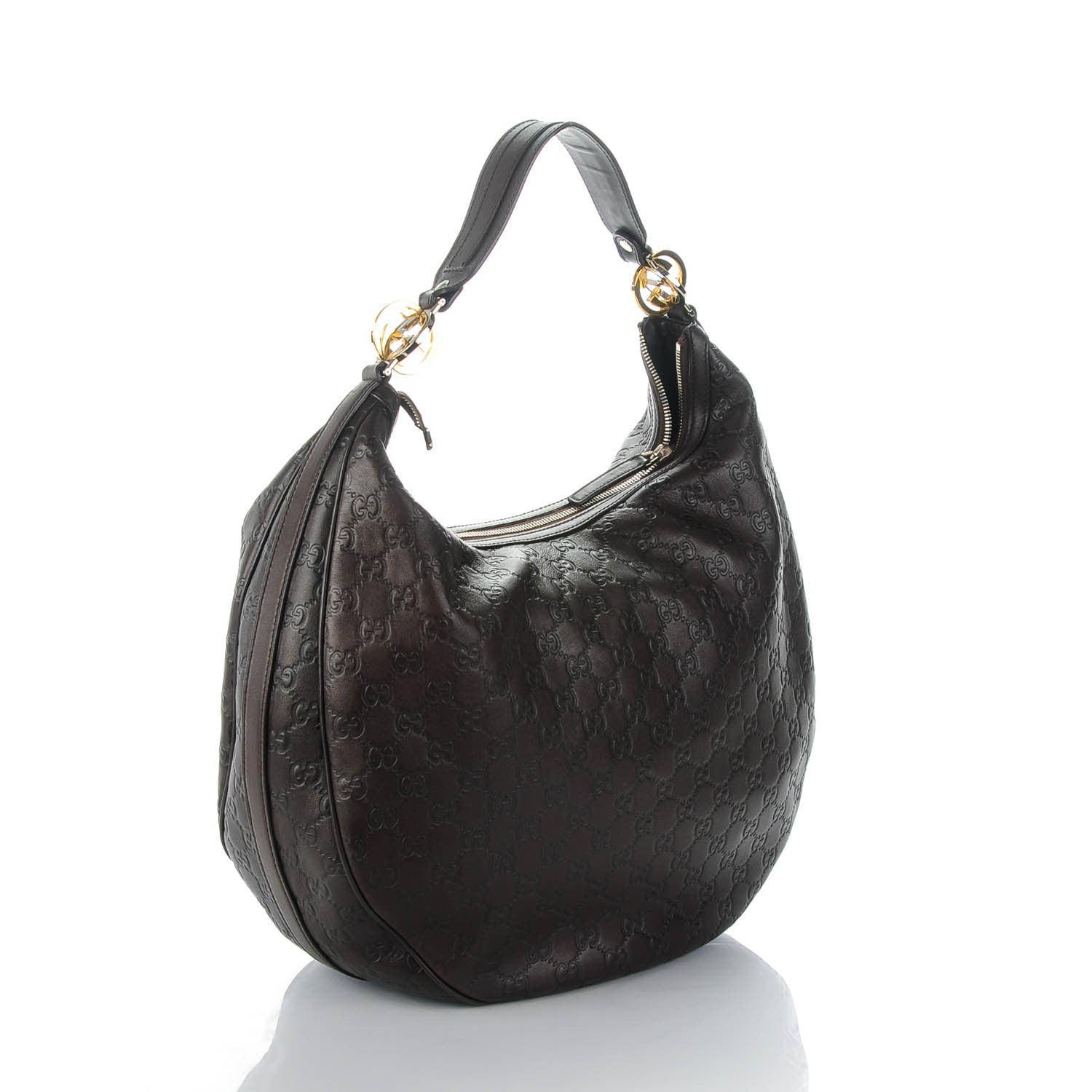 Gucci Guccissima GG Twins Large Hobo Chocolate 3 of 7