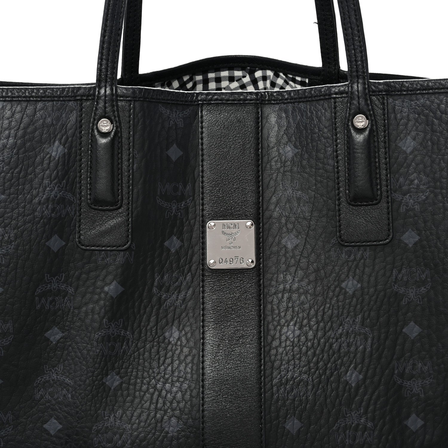 MCM Visetos Large Liz Reversible Shopper Tote Black 10 of 19