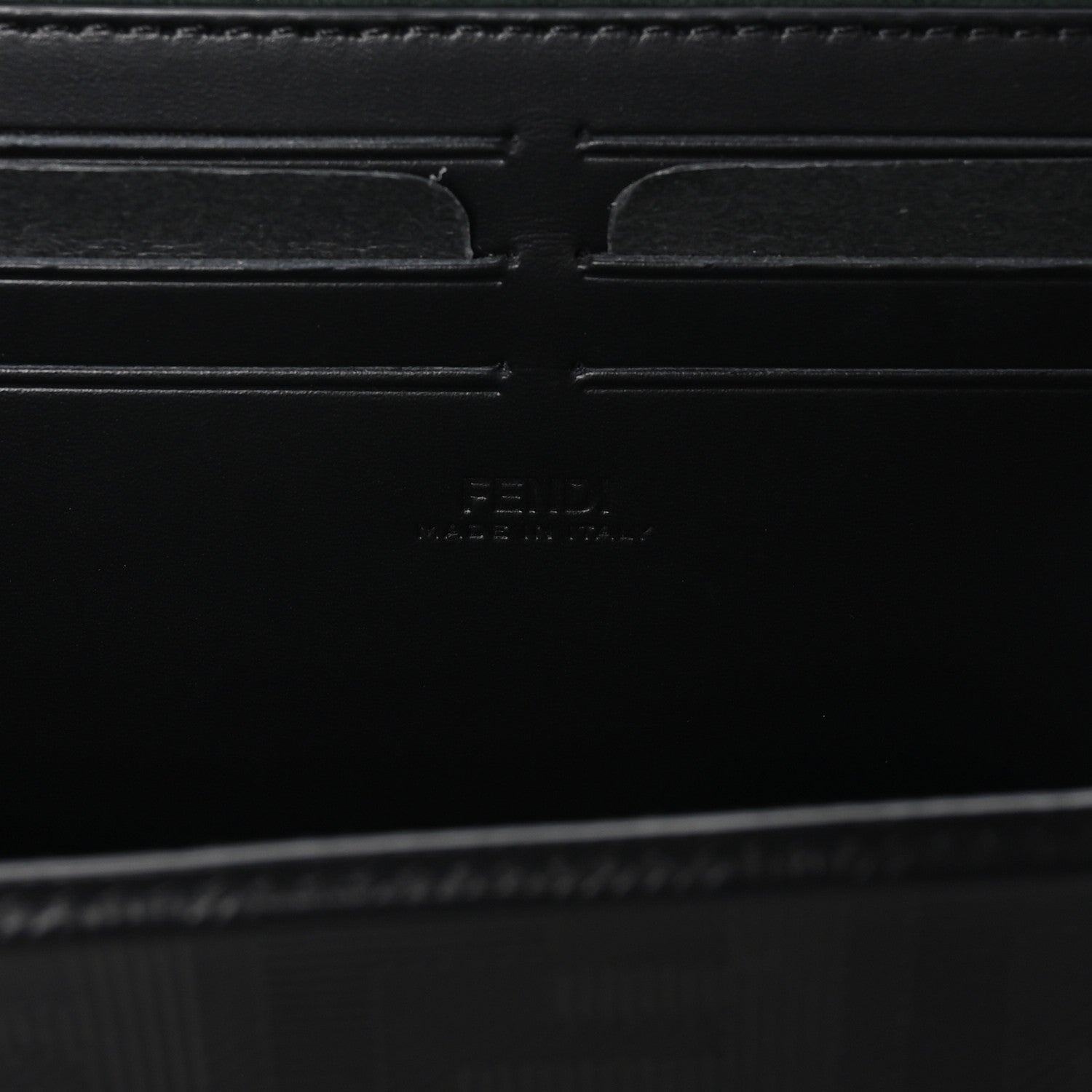 Fendi Vitello King FF Lines Embossed Baguette Soft Trunk Black 6 of 9