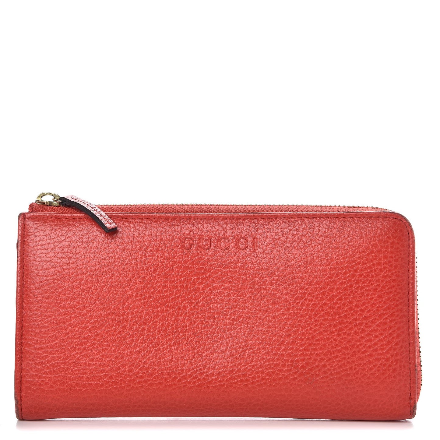 Pebbled Calfskin Donna Long Wallet Red