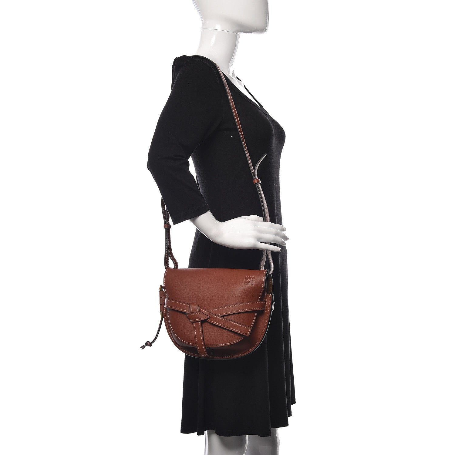 Loewe Calfskin Small Gate Crossbody Bag Rust 2 of 10