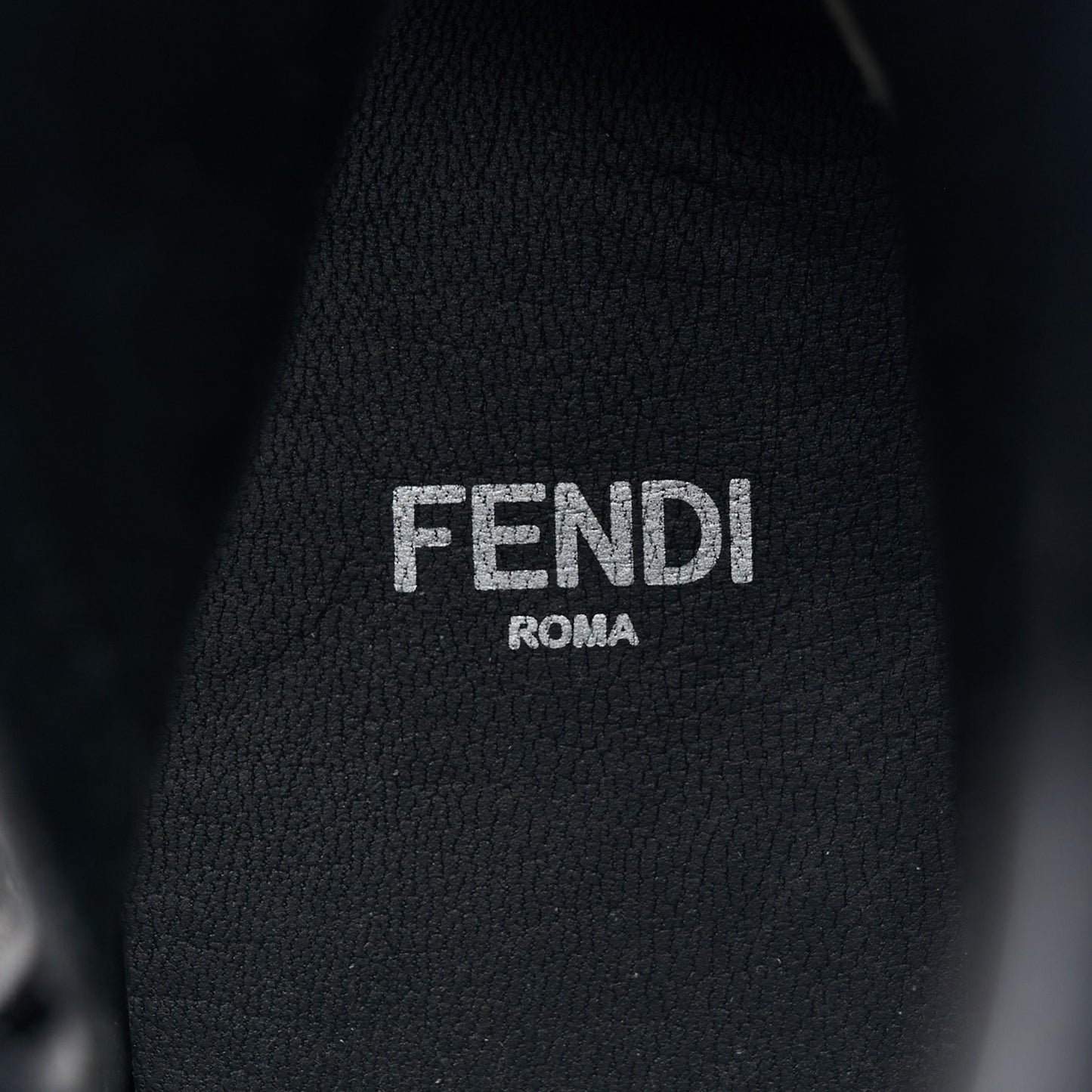 Fabric Jacquard Vitello FF Domino 50mm Biker Boots 38 Black Asfalto