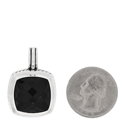 David Yurman Sterling Silver Black Onyx 16mm Albion Enhancer Pendant 2 of 3