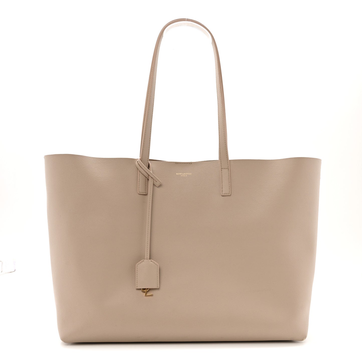 Calfskin Large Shopping Tote Dark Beige