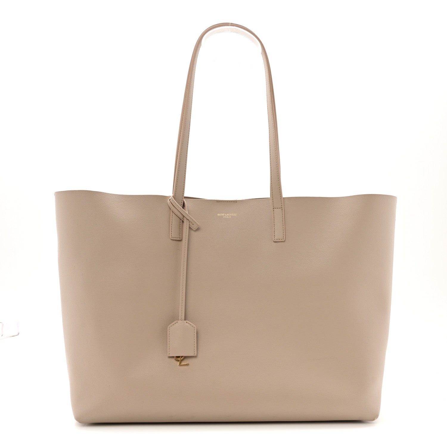 Saint Laurent Calfskin Large Shopping Tote Dark Beige 1 of 15