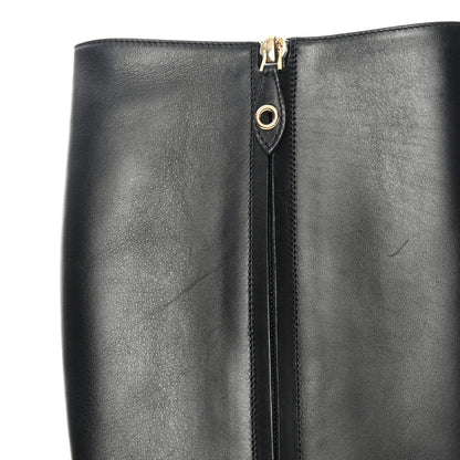 Louis Vuitton Calfskin Belted High Boots 36.5 Black 10 of 18