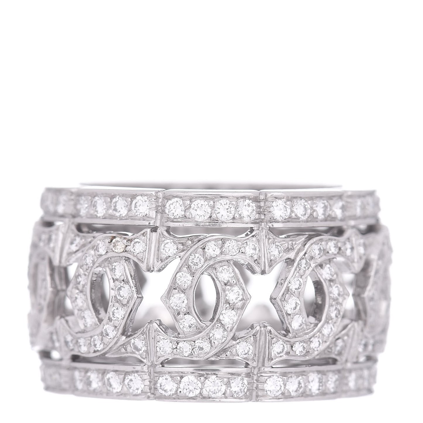 18K White Gold Diamond Entrelaces Ring 53 6.25