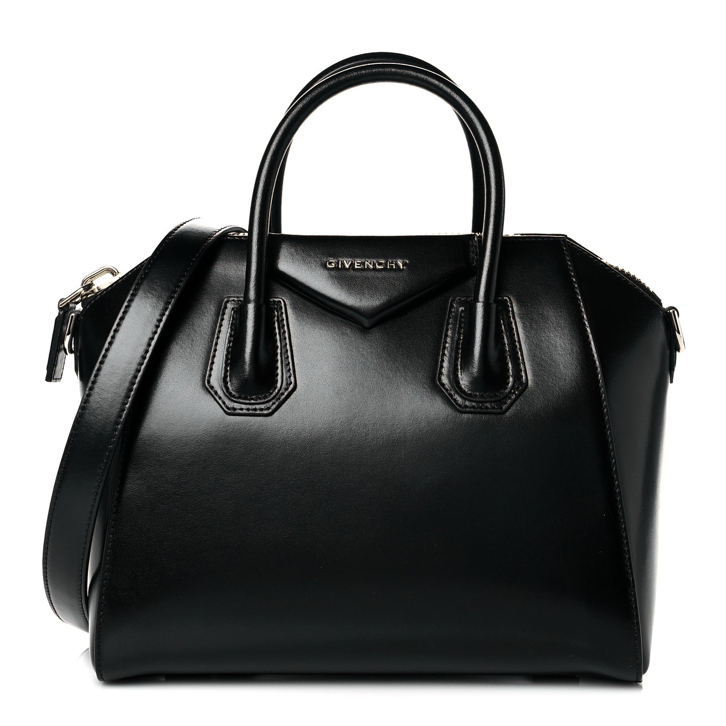Shiny Lord Calfskin Small Antigona Black
