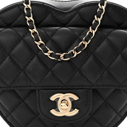 Chanel Lambskin Quilted CC In Love Heart Bag Black 8 of 10