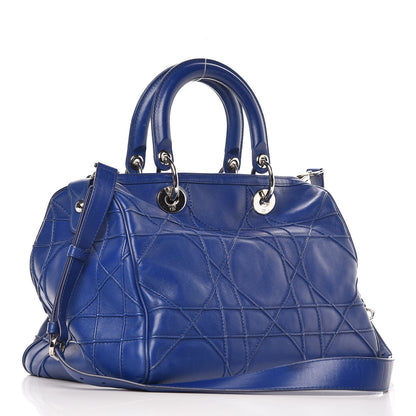 Christian Dior Lambskin Cannage Granville Polochon Blue 4 of 21