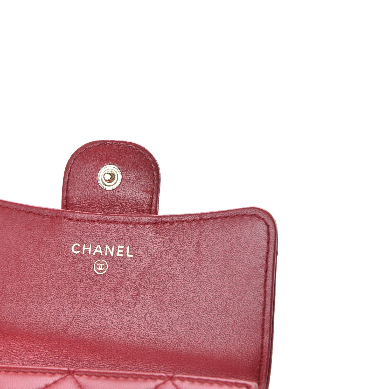 Chanel Lambskin Quilted Small Compact Wallet Red 6 of 8