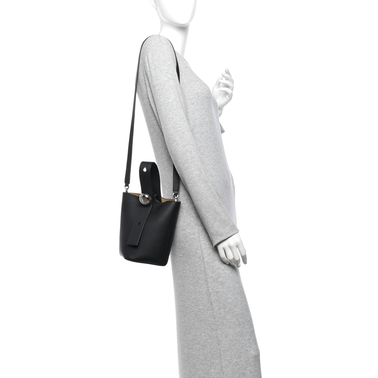 Loewe Soft Grained Calfskin Mini Pebble Bucket Bag Black 2 of 10