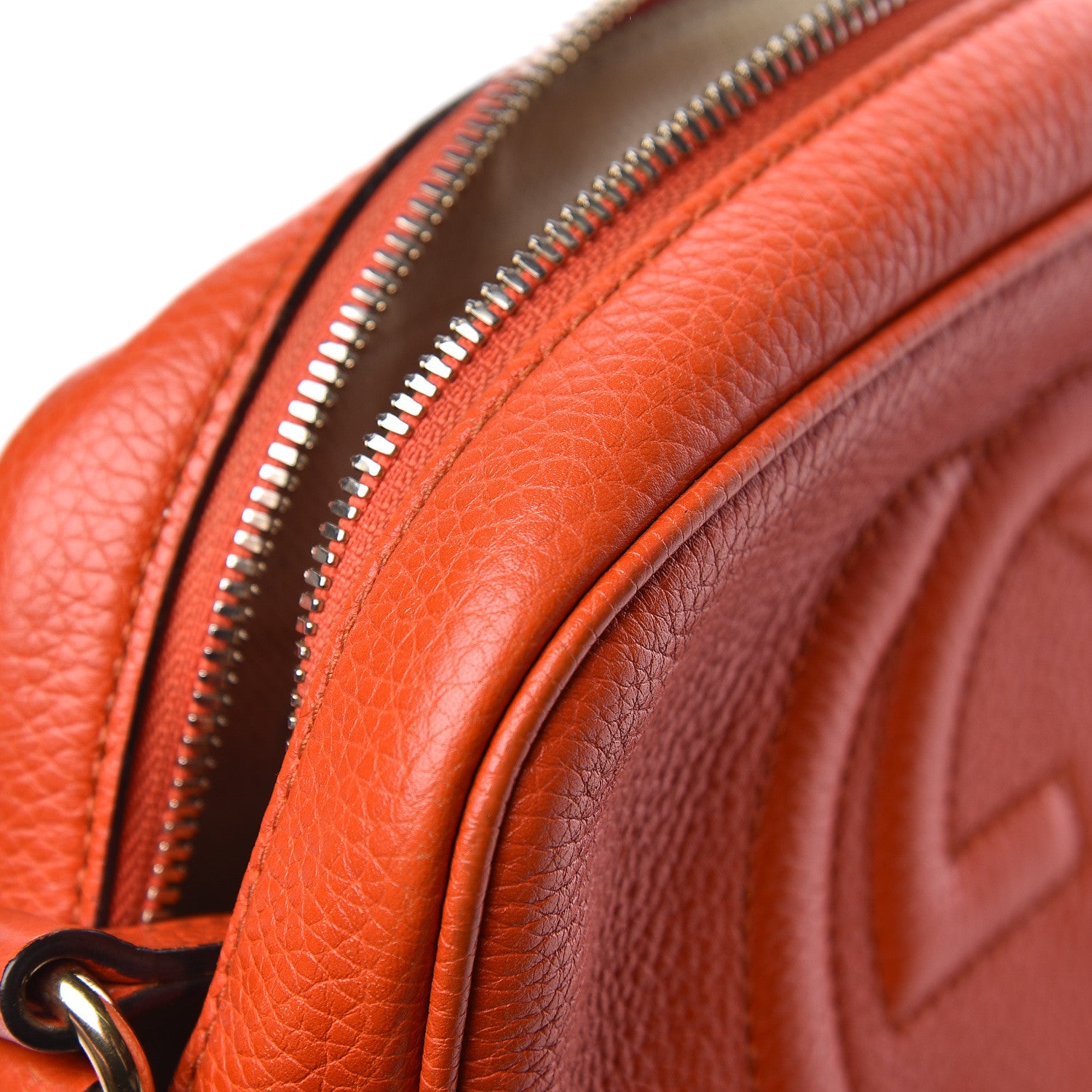 Gucci Pebbled Calfskin Small Soho Disco Bag Sun Orange 15 of 19