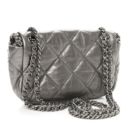 Chanel Metallic Calfskin Mini Chain Me Flap Silver 2 of 9