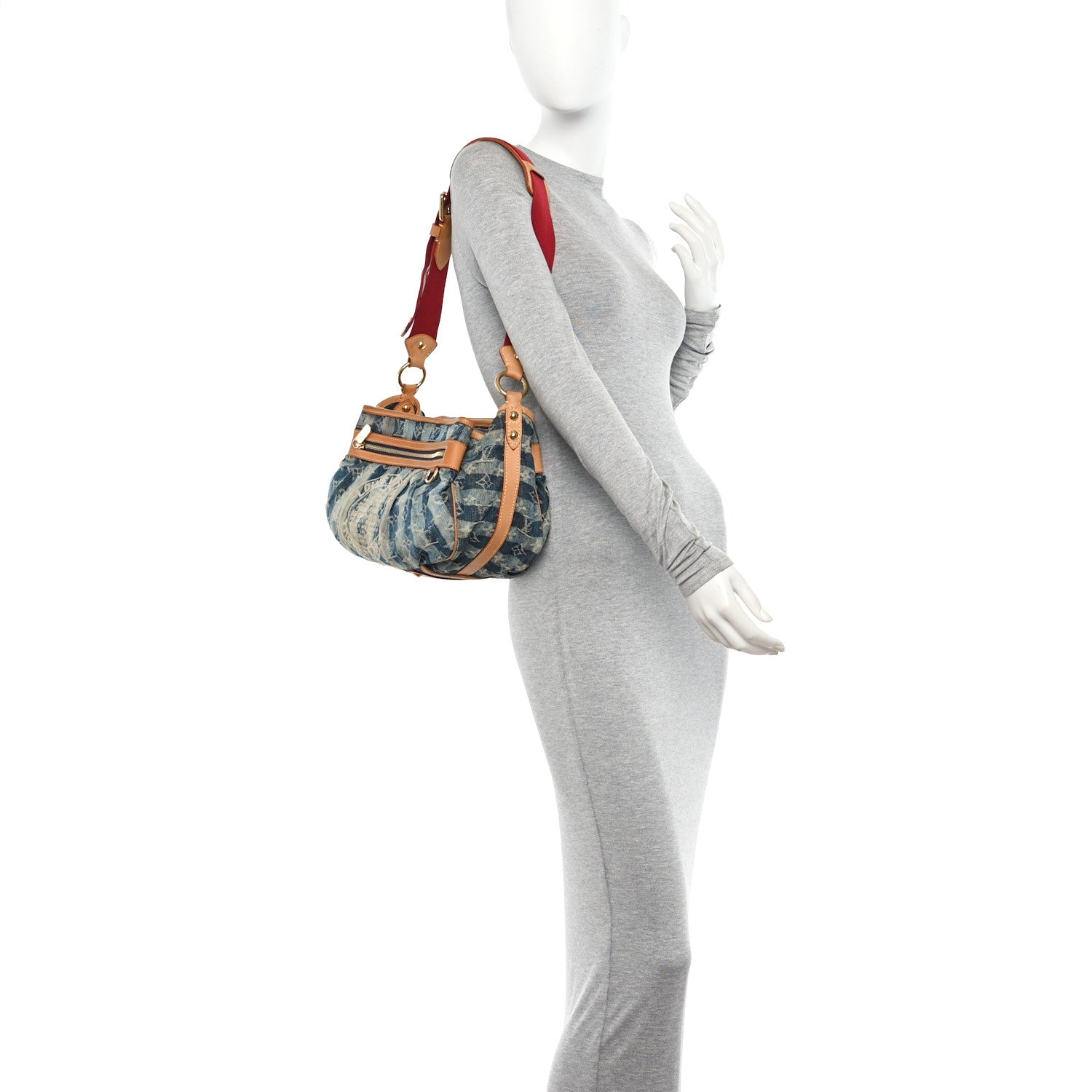 Louis Vuitton Denim Raye Porte Epaule MM 2 of 12