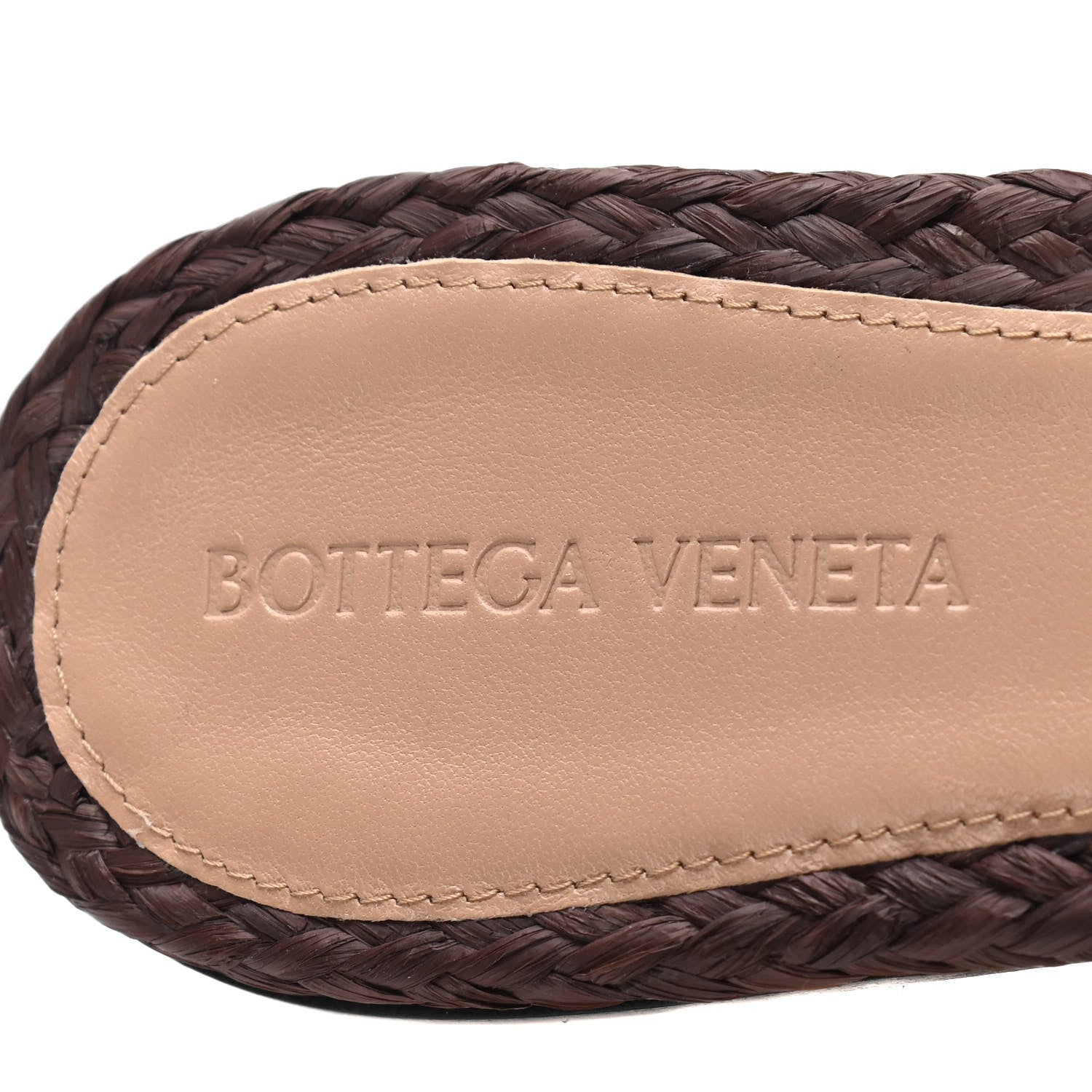 Bottega Veneta Raffia Twisted Intrecciato Stretch Flat Sandals 38 Bitter Chocolate 9 of 10