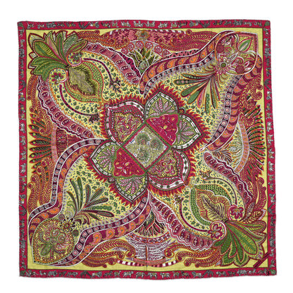 Hermes Cashmere Silk Aux Portes Du Palais Shawl 140 1 of 6