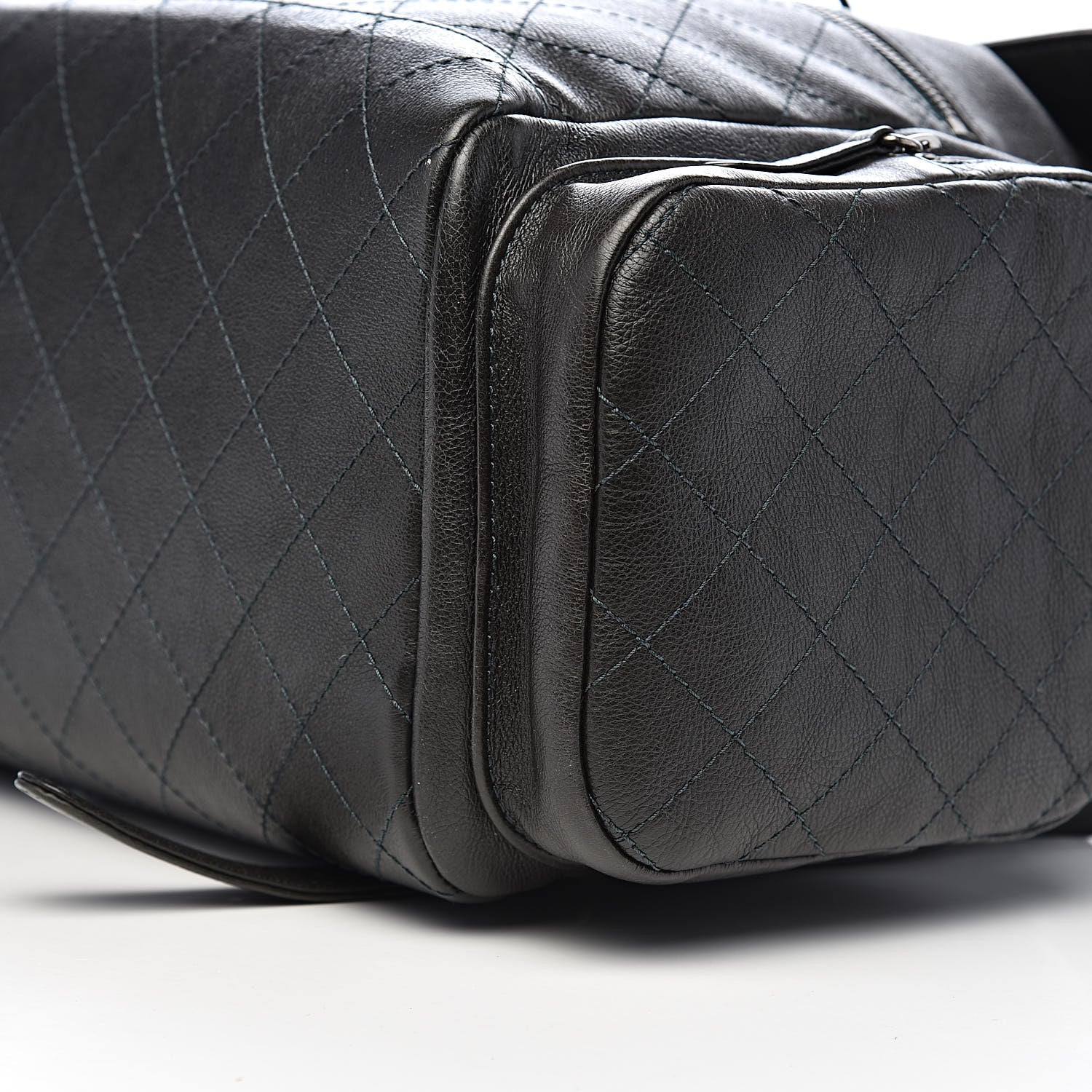 Chanel Grained Calfskin Stitched Pocket Backpack Dark Green 10 of 11