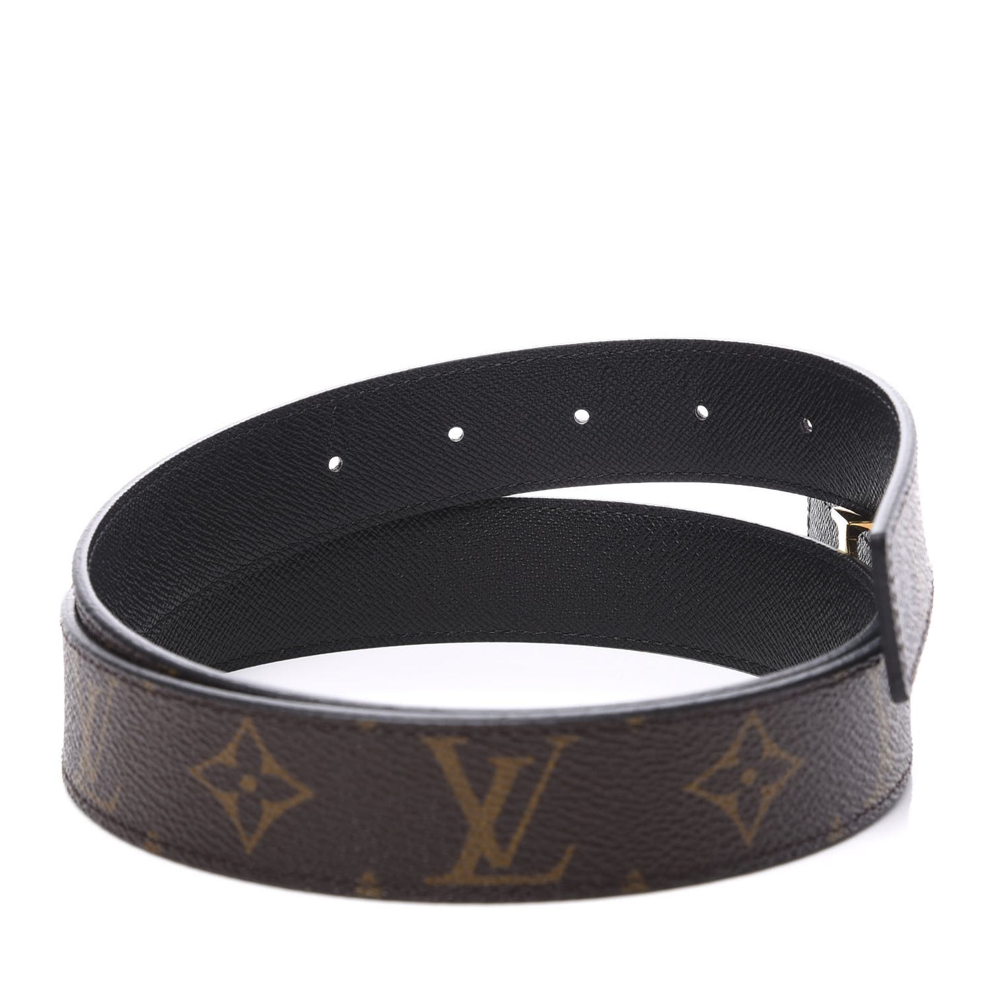 Calfskin Monogram 30mm LV Initiales Reversible Belt 85 34 Black