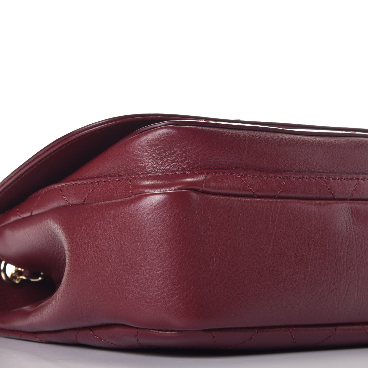 Chanel Calfskin Stitched Small Flap Bag Burgundy 8 of 10