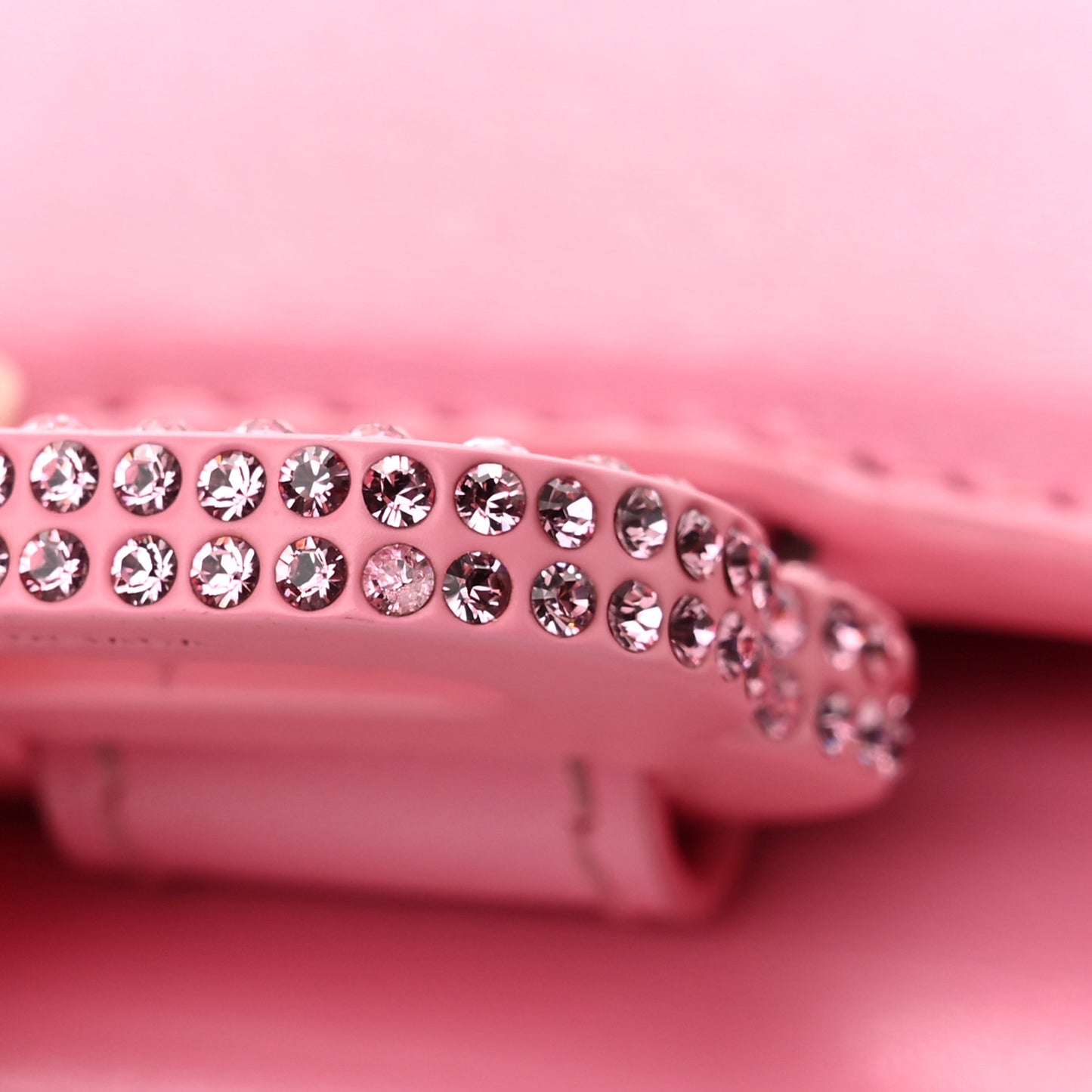 Shiny Box Calfskin Strass Tonal B Hourglass Chain Bag Sweet Pink