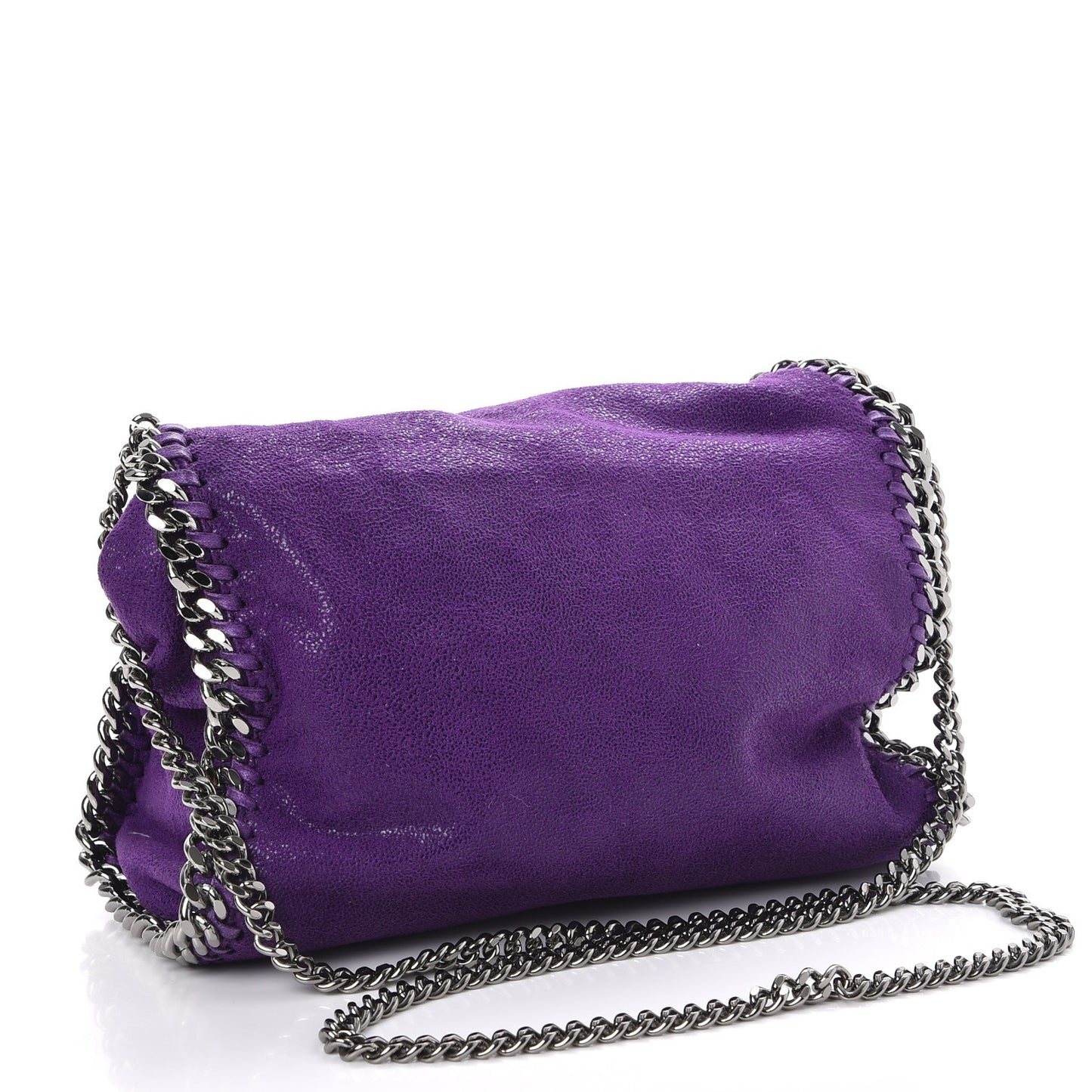 Shaggy Deer Mini Falabella Fold Over Tote Bright Purple