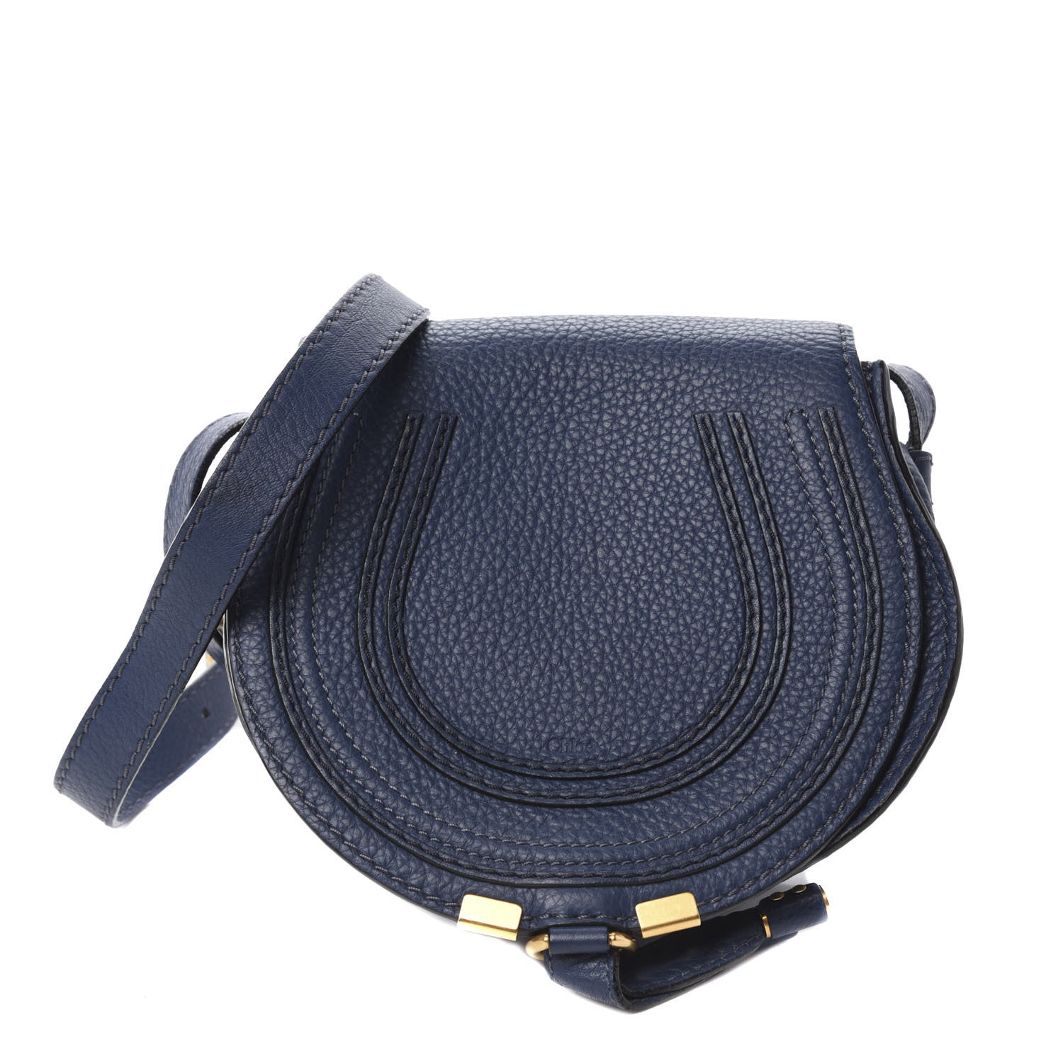 Chloe Calfskin Mini Marcie Round Crossbody Bag Royal Navy 1 of 10