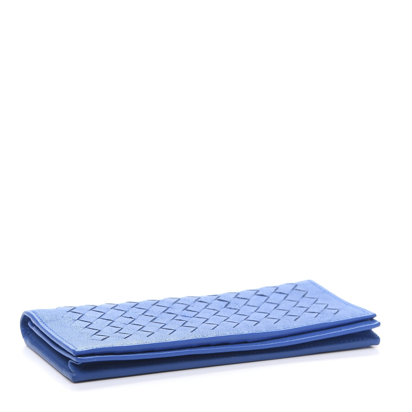 Nappa Intrecciato Long Bi-Fold Wallet Signal Blue