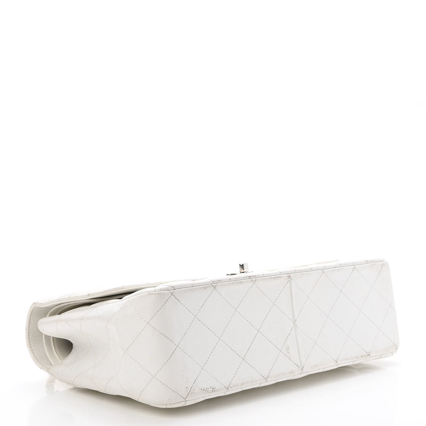 Caviar Quilted Jumbo Double Flap White