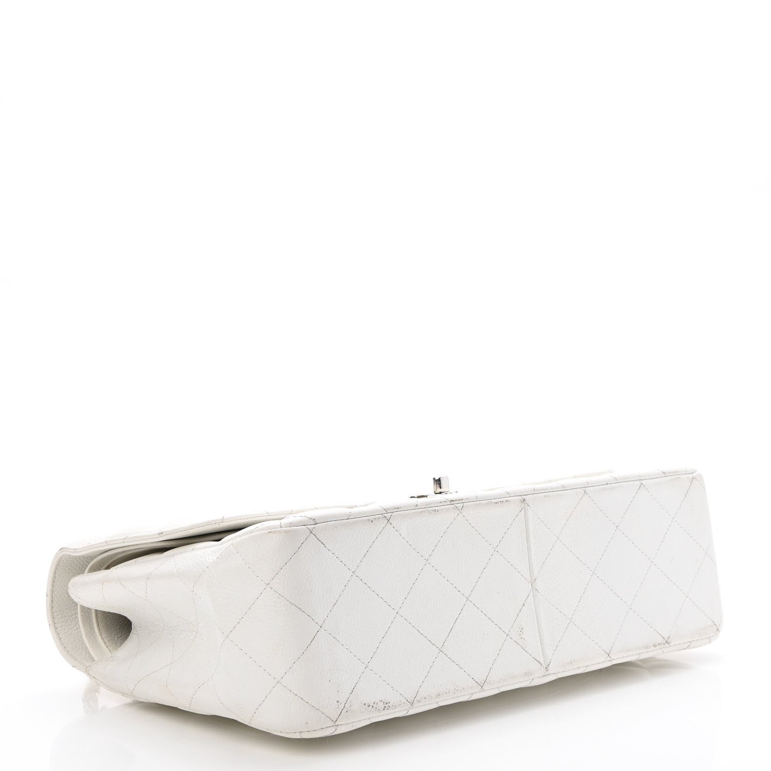 Chanel Caviar Quilted Jumbo Double Flap White 4 of 12