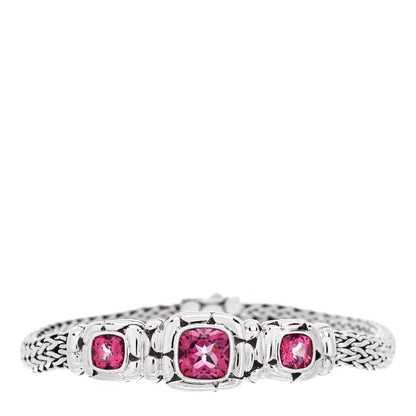 John Hardy Sterling Silver Pink Topaz Batu Kali Bracelet 1 of 4