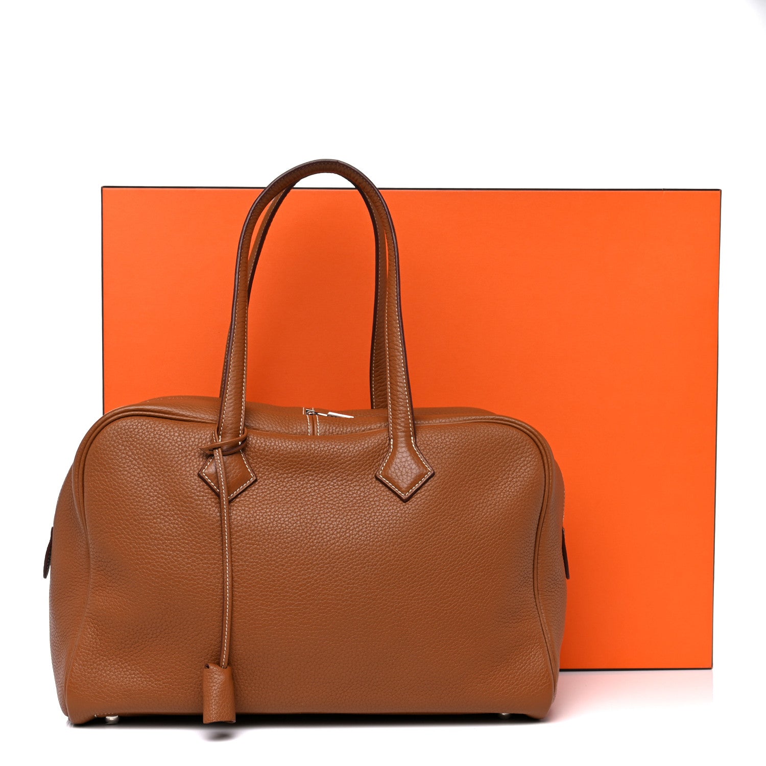 Hermes Taurillon Clemence Victoria II 35 Gold 13 of 13