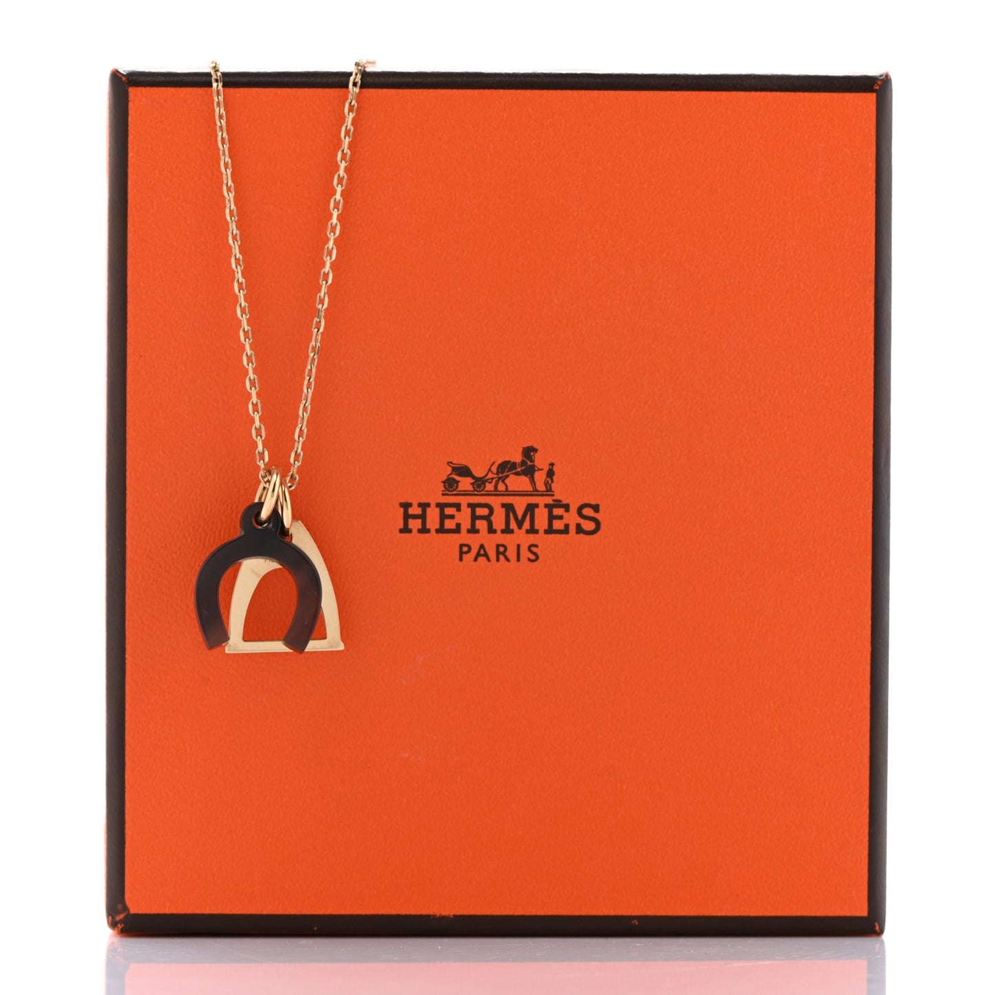Permabrass Buffalo Horn Amulette Equestre PM Pendant Necklace Gold