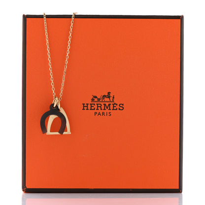 Hermes Permabrass Buffalo Horn Amulette Equestre PM Pendant Necklace Gold 7 of 7