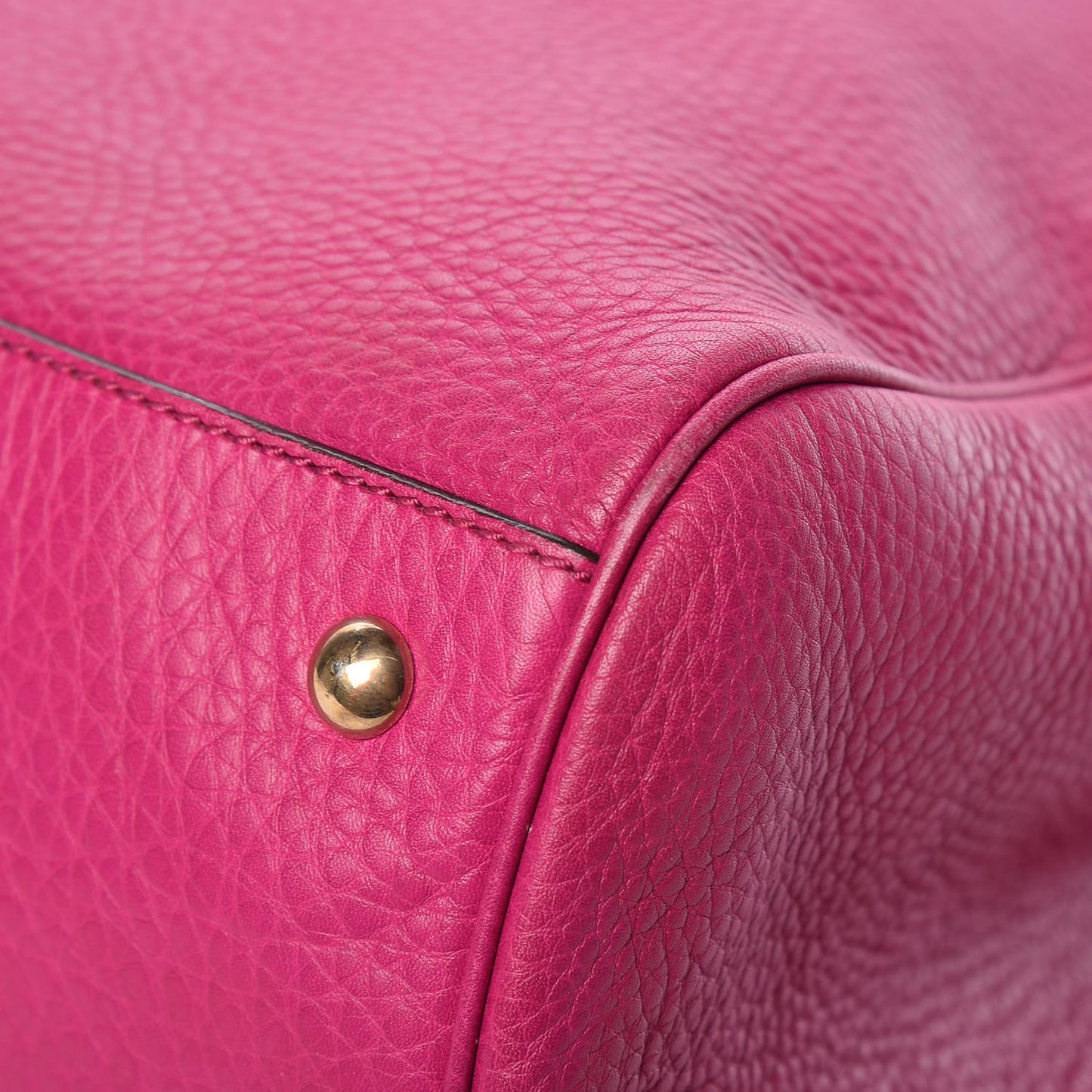 Pebbled Calfskin Large Bamboo Shopper Tote Bright Bougainvillea
