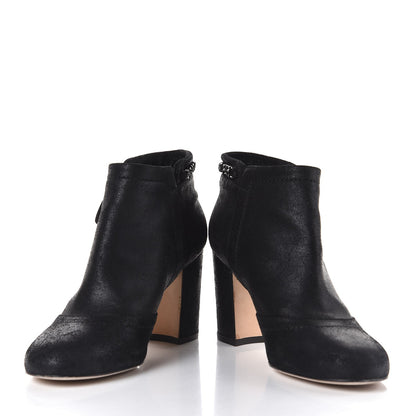 Chanel Suede CC Chain Ankle Boots 37 Black 6 of 10