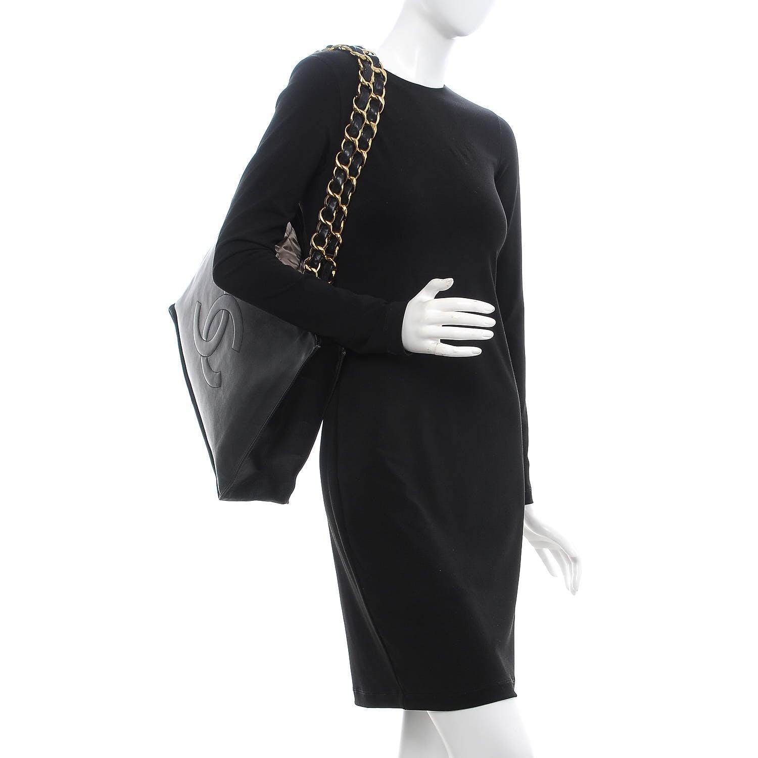Chanel Lambskin CC Tote Black 2 of 8