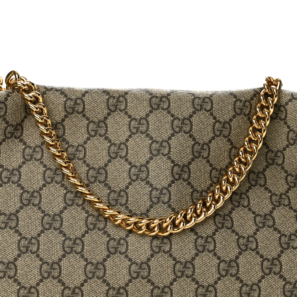 GG Supreme Monogram Large Linea A Hobo Light Brown