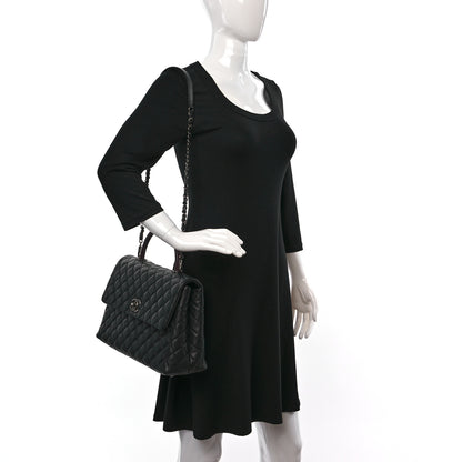 Chanel Caviar Lizard Quilted Medium Coco Handle Flap Black 2 of 10