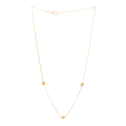 Roberto Coin 18K Yellow Gold Diamond Tiny Palazzo Ducale Satin Tile 3-Station Necklace 3 of 6