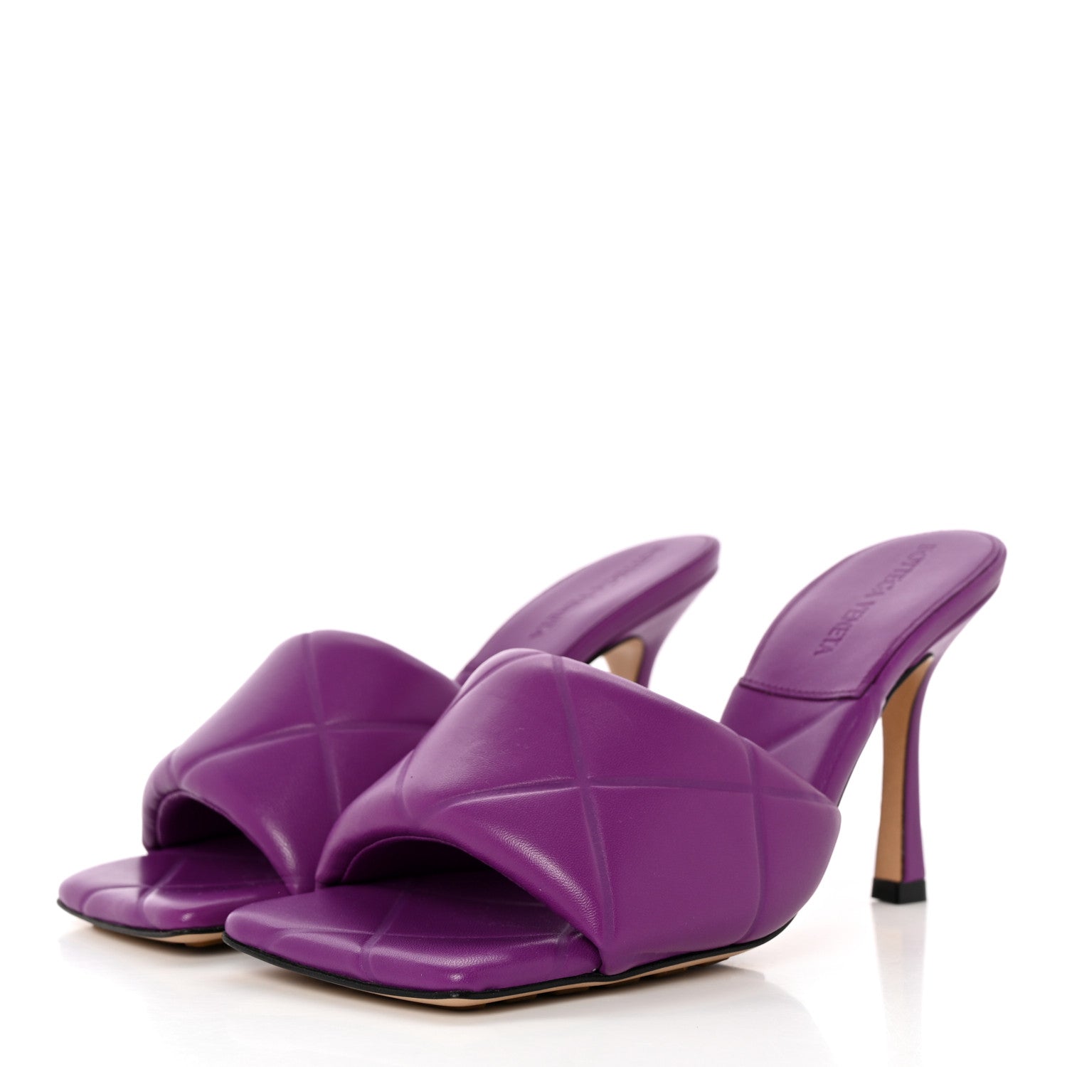 Bottega Veneta Nappa Quilted Rubber Lido Mule Sandals 37 Gumdrop 3 of 8