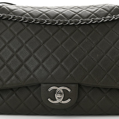 Chanel Calfskin Quilted XXL Travel Flap Bag Khaki 8 of 12