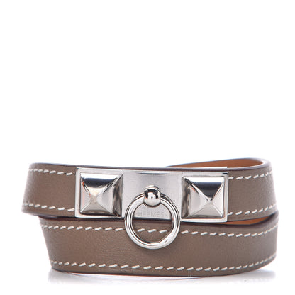 Hermes Swift Rivale Double Tour Bracelet S Etoupe 1 of 7