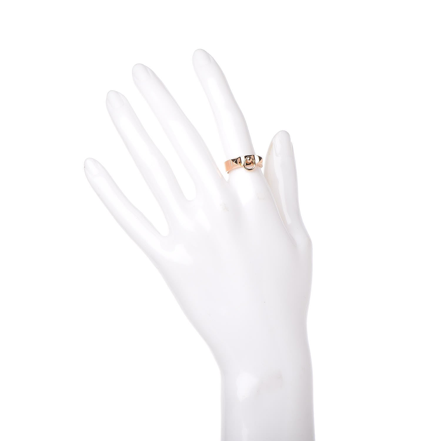 Hermes 18K Rose Gold PM Collier De Chien Ring 52 6 2 of 5