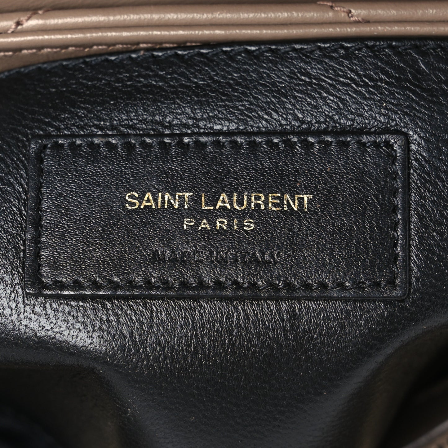 Calfskin Y Quilted Monogram Small Loulou Chain Satchel Dark Beige