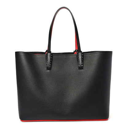 Christian Louboutin Calfskin Spikes East West Cabata Tote Black 1 of 11