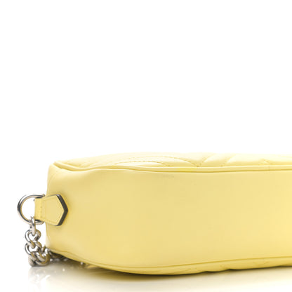 Gucci Calfskin Matelasse Small GG Marmont Chain Shoulder Bag Banana 9 of 12